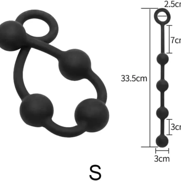 CHUỖI 4 BI SILICON ĐEN C437