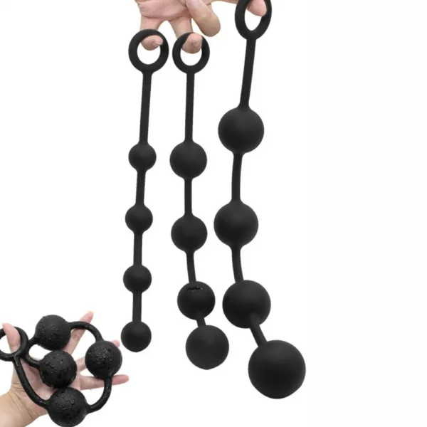 CHUỖI 4 BI SILICON ĐEN C437