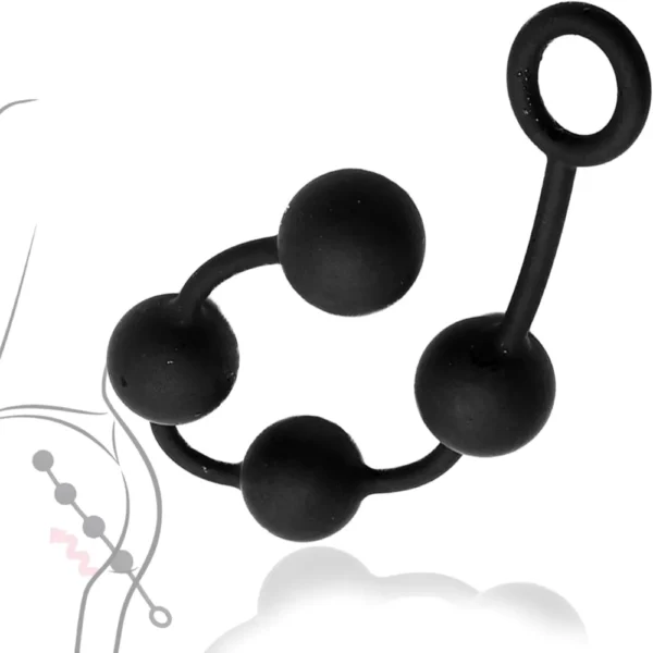 CHUỖI 4 BI SILICON ĐEN C437