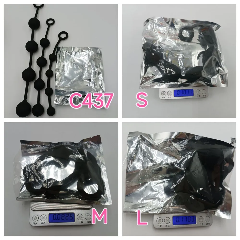 CHUỖI 4 BI SILICON ĐEN C437