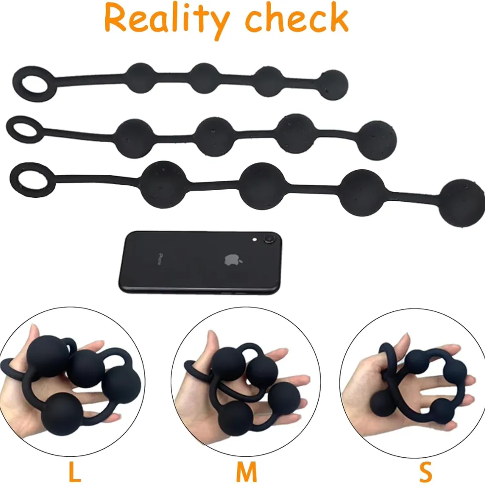 CHUỖI 4 BI SILICON ĐEN C437