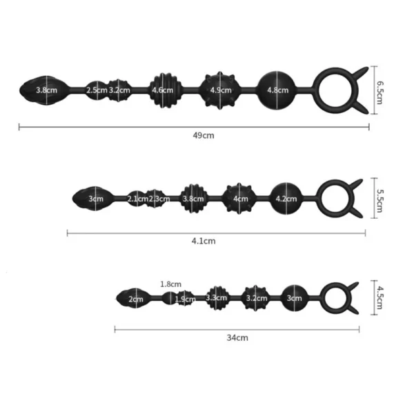 CHUỖI BI SILICON ĐA HOA VĂN C565 – SIZE L (49CM | BI 3.2–4.9CM)