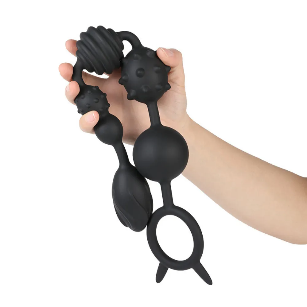 CHUỖI BI SILICON ĐA HOA VĂN C565 – SIZE M (41CM | BI 2.1–4.2CM)