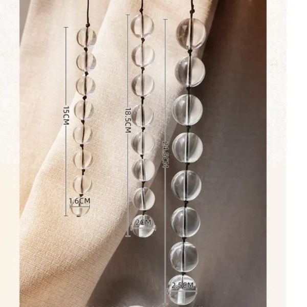 CHUỖI HẠT THỦY TINH TRONG SUỐT SIZE M (2.0CM – DÀI 18.5CM)