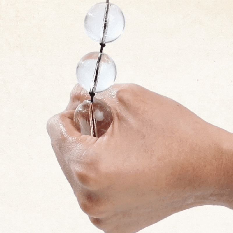 CHUỖI HẠT THỦY TINH TRONG SUỐT SIZE M (2.0CM – DÀI 18.5CM)