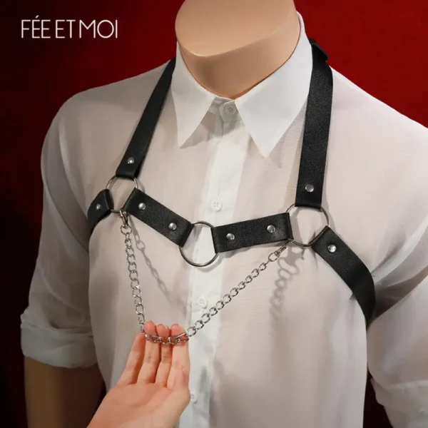 DÂY ĐEO NGỰC DA NAM FÉE ET MOI - PUNK HARNESS CHAIN BELT