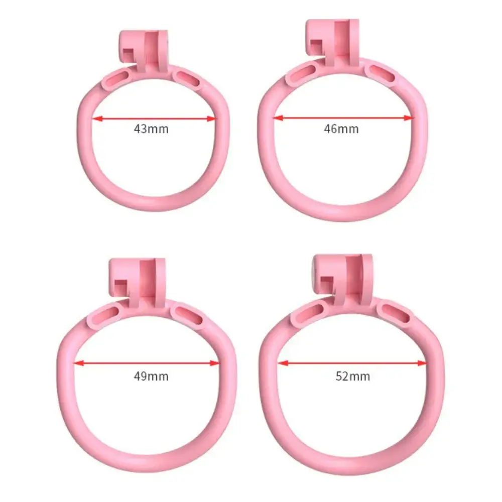 KHÓA CHASTITY HỒNG – 4 VÒNG KÈM KHÓA NHỰA CAO CẤP