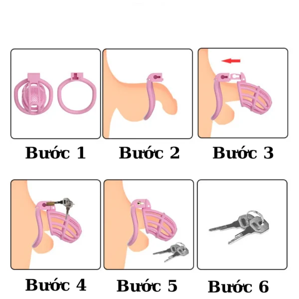KHÓA DƯƠNG VẬT C755 HỒNG SIZE S (78G)
