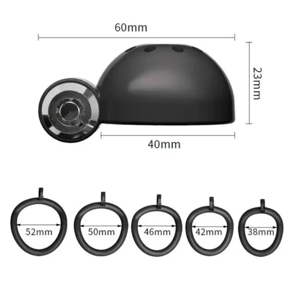 KHÓA DƯƠNG VẬT SILICON ĐEN 5 SIZE – THOÁNG KHÍ & AN TOÀN