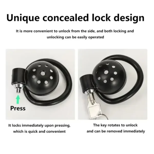 KHÓA DƯƠNG VẬT SILICON ĐEN 5 SIZE – THOÁNG KHÍ & AN TOÀN