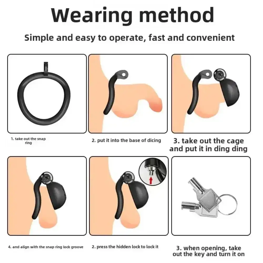 KHÓA DƯƠNG VẬT SILICON ĐEN 5 SIZE – THOÁNG KHÍ & AN TOÀN