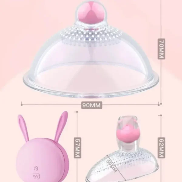 MÁY MASSAGE NGỰC KHÔNG DÂY HÌNH THỎ - BREAST VIBRATOR CUP