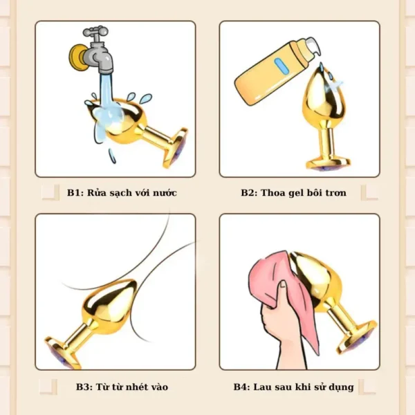 PLUG INOX VÀNG CHUÔI ĐÍNH ĐÁ ĐỎ