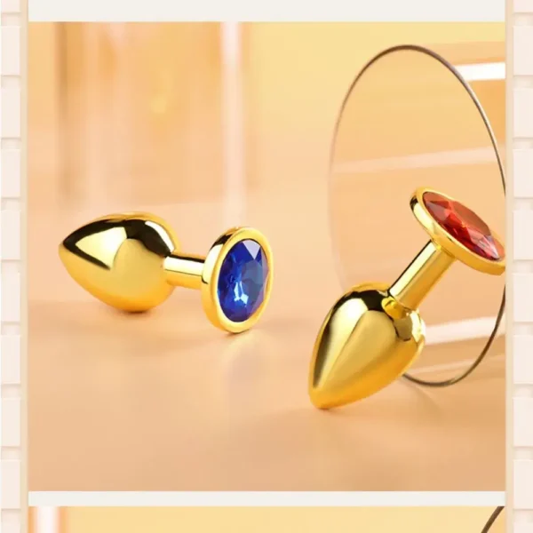 PLUG INOX VÀNG CHUÔI ĐÍNH ĐÁ ĐỎ