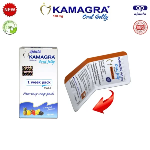 Thuốc cường dương Kamagra Oral Jelly 100mg – Hộp 7 gói
