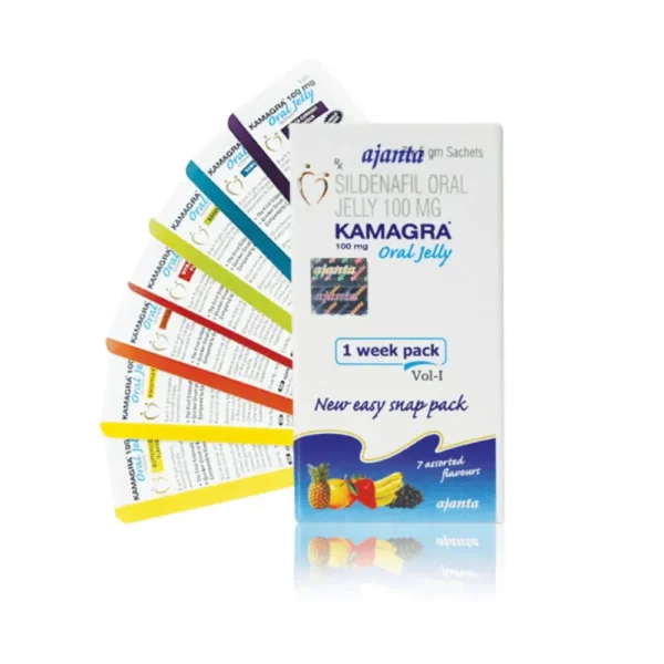 Thuốc cường dương Kamagra Oral Jelly 100mg – Hộp 7 gói