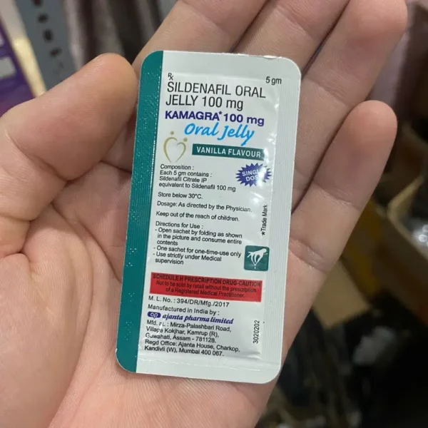 Thuốc cường dương Kamagra Oral Jelly 100mg – Hộp 7 gói